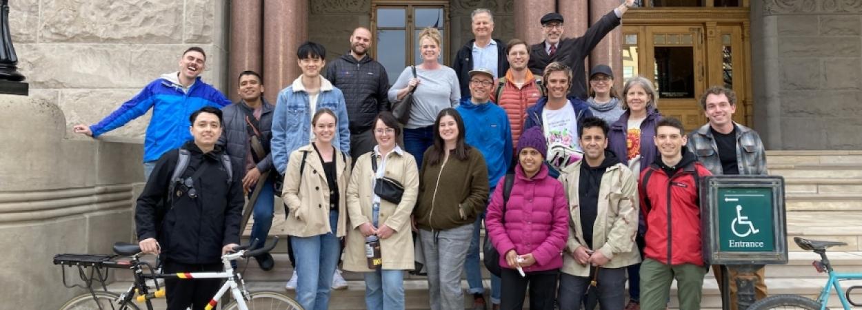 Students celebrate the end of the Spring 2022 Wasatch Transportation Academy pilot class with a field trip to look at transportation infrastructure in the Salt Lake City region of Utah