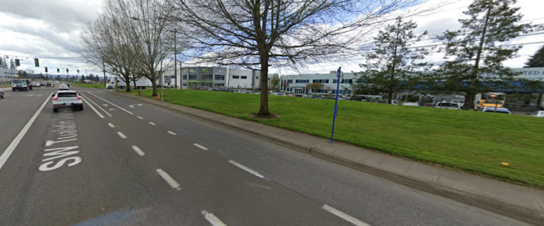 Google Streetview image of Tualatin-Sherwood road, the corridor used in this study