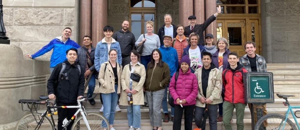 Students celebrate the end of the Spring 2022 Wasatch Transportation Academy pilot class with a field trip to look at transportation infrastructure in the Salt Lake City region of Utah